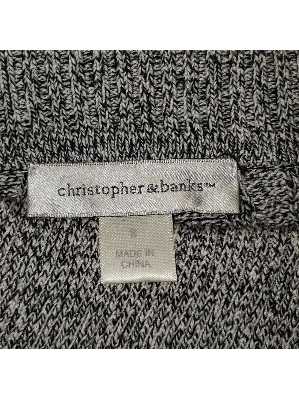 Ladies CHRISTOPHER & BANKS Cowl Neck Sweater in Gray & Black Heather - S - Picture 4 of 4
